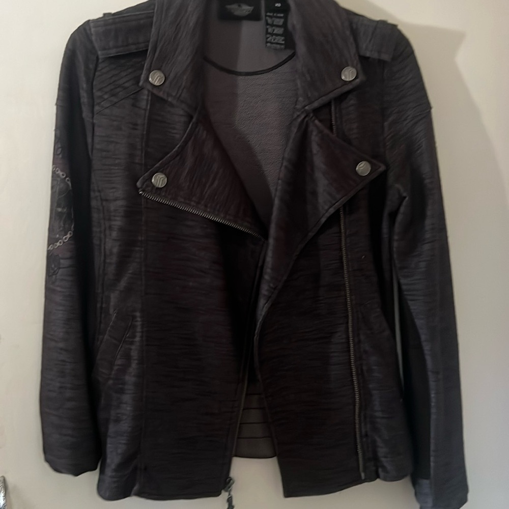 🔥🔥🔥Harley Davidson Moto Jacket Size xs Black Grey
